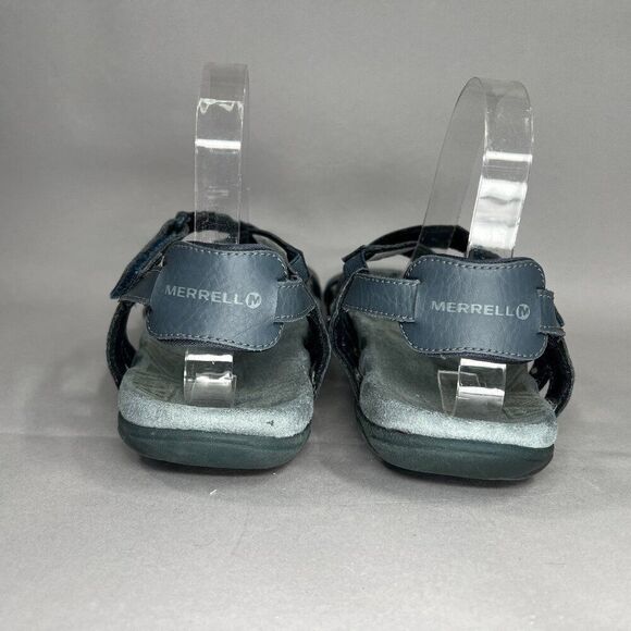 Merrell Women's Size 9 Sandspur Blue Leather Adjustable Strap Sandals - Picture 5 of 11